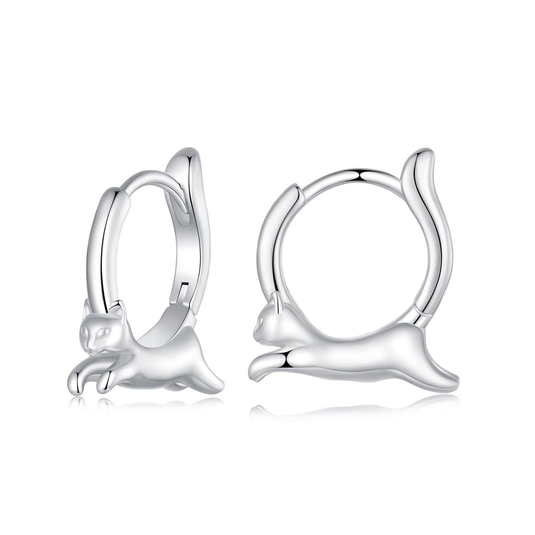 925 Sterling Silver Earrings for Women, Size 15*4mm, Inner Diameter 10mm, Plated Platinum