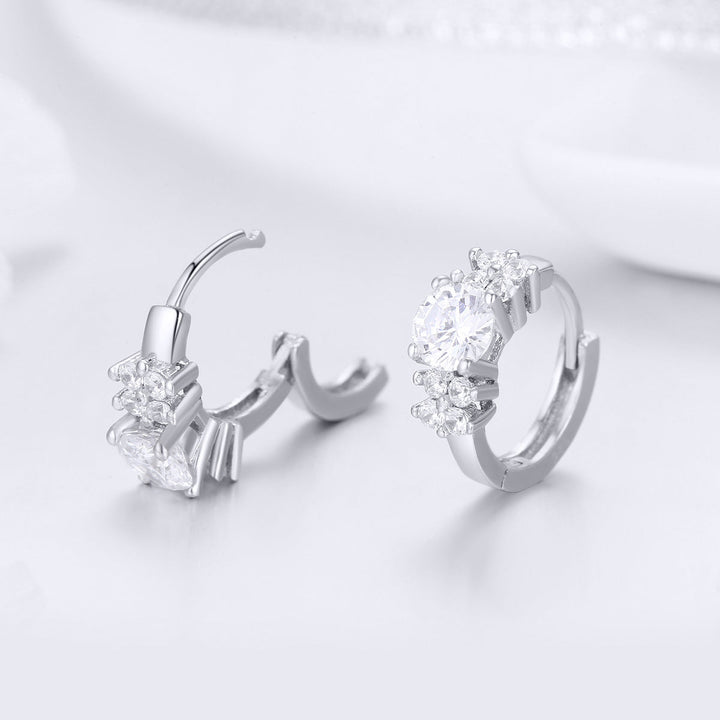 925 Sterling Silver Earrings with Pavé Setting and CZ Stone for Women