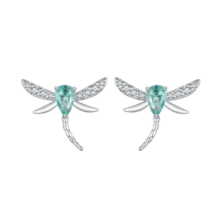 925 Sterling Silver Earrings with CZ and Glass, 12x14mm, for Women
