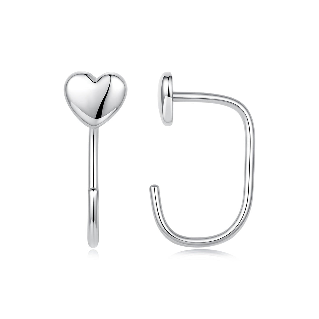 925 Silver White Gold Plated 1.4cm Brass Earrings for Women