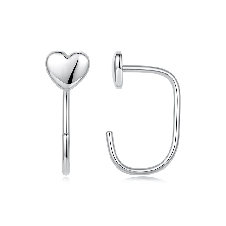 925 Silver White Gold Plated 1.4cm Brass Earrings for Women
