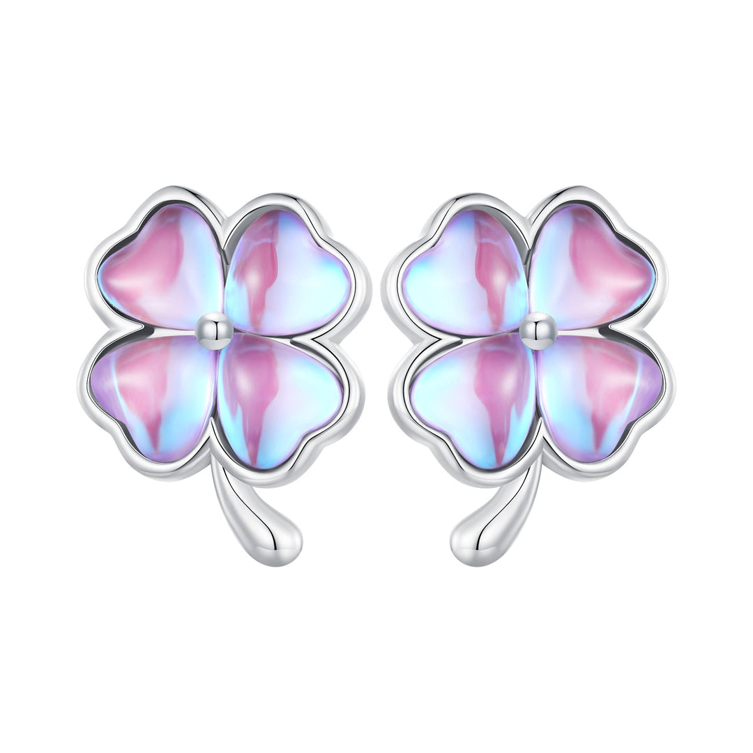 925 Sterling Silver Transparent Glass Earrings for Women
