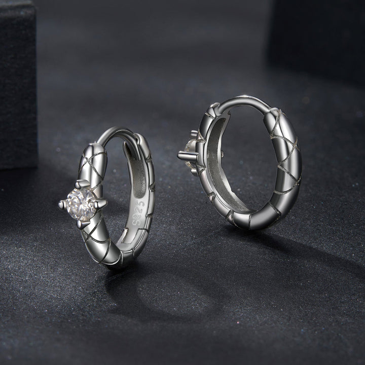 925 Sterling Silver Moissanite Earrings 1.3cm for Women