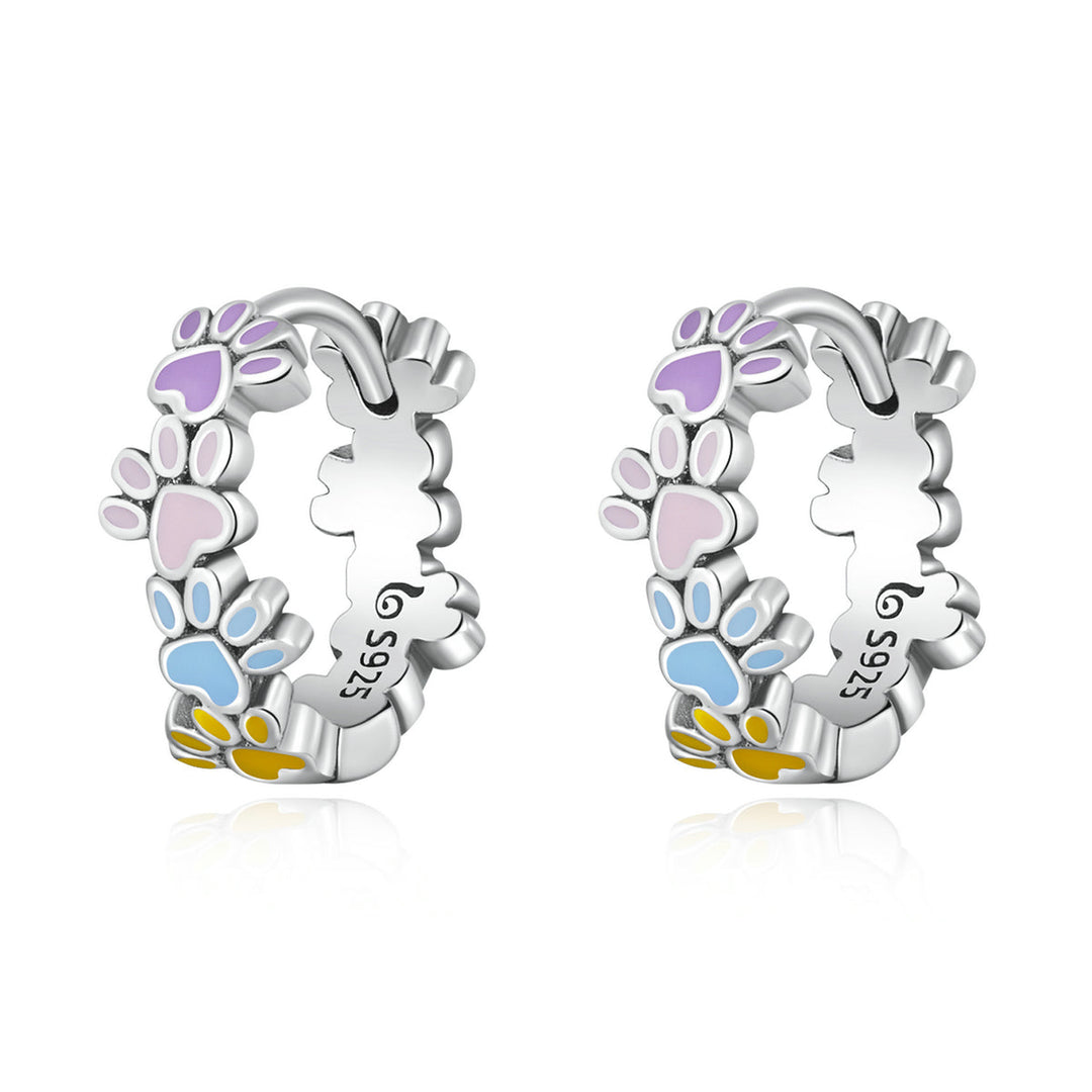 925 Sterling Silver Enamel Oxidized Silver Earrings