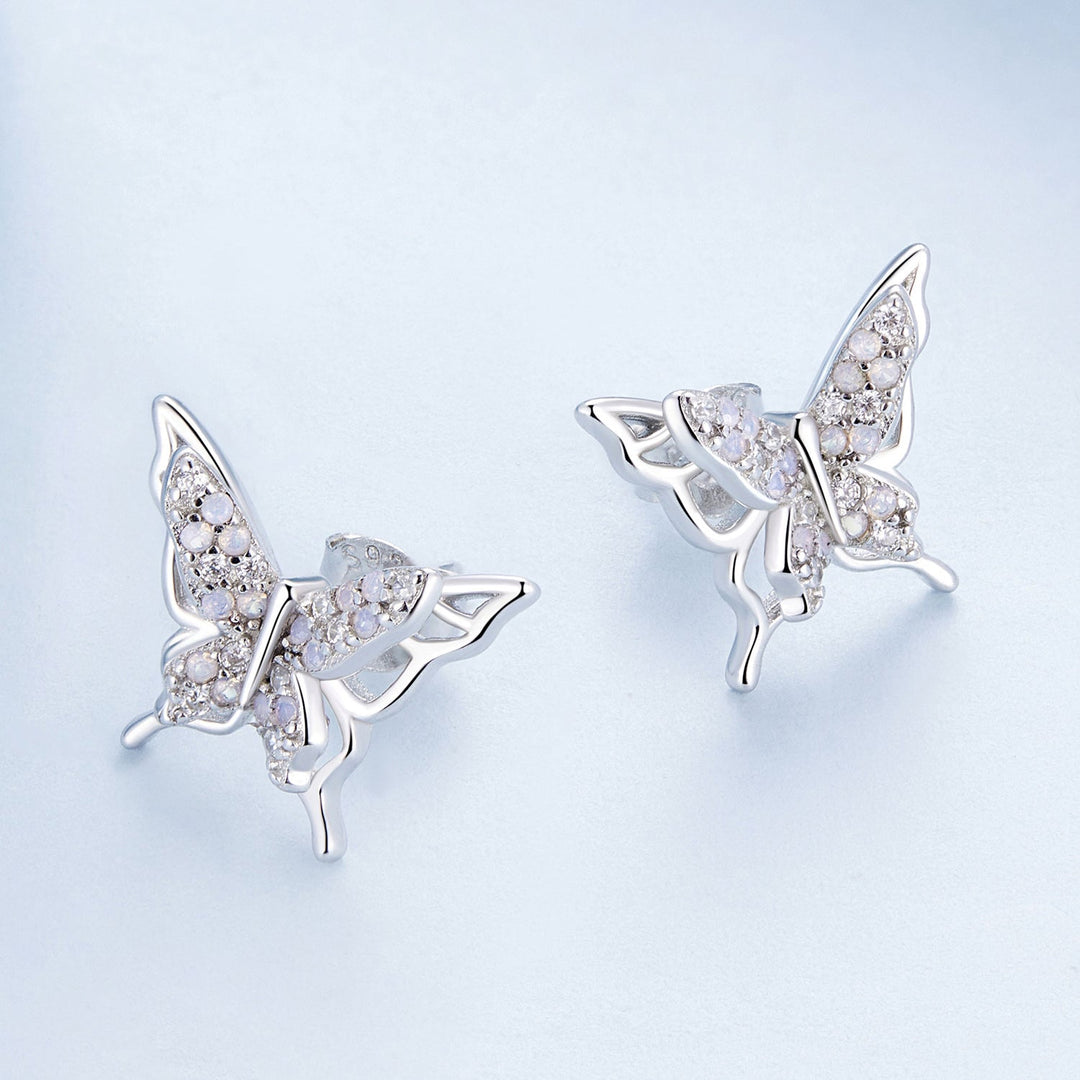 925 Sterling Silver Opal Nanometer Stone Earrings for Women