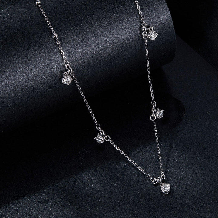 925 Sterling Silver 3mm Moissanite Necklace for Women