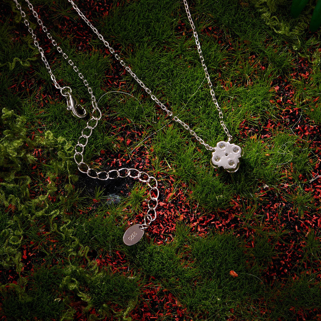 925 Sterling Silver White Gold Plated Moissanite 40+5cm Necklace for Women