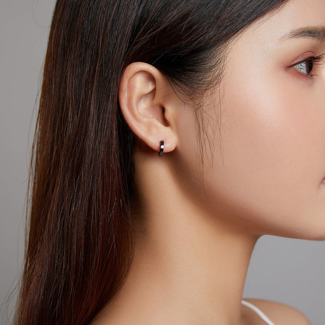 925 Sterling Silver &amp; Plated Black Gold Earrings