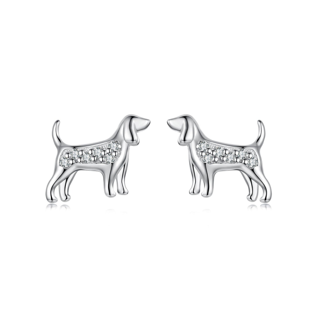 925 Sterling Silver Pavé Set CZ White Gold Plated Earrings for Women