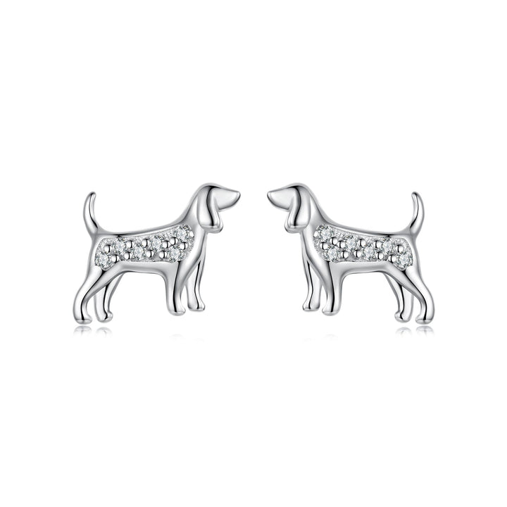 925 Sterling Silver Pavé Set CZ White Gold Plated Earrings for Women