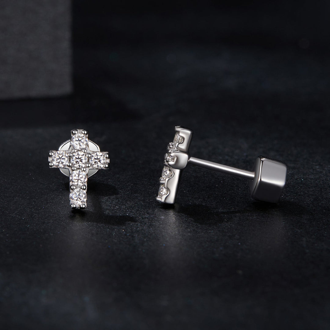 925 Sterling Silver Moissanite Earring 0.7x0.6cm for Women