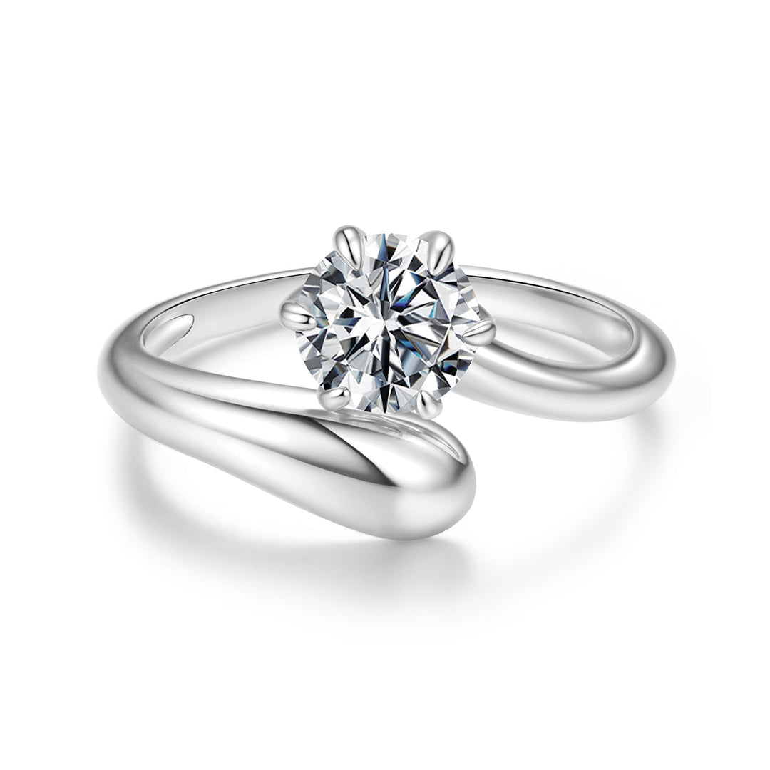 925 Sterling Silver 1 Carat Moissanite Ring for Women