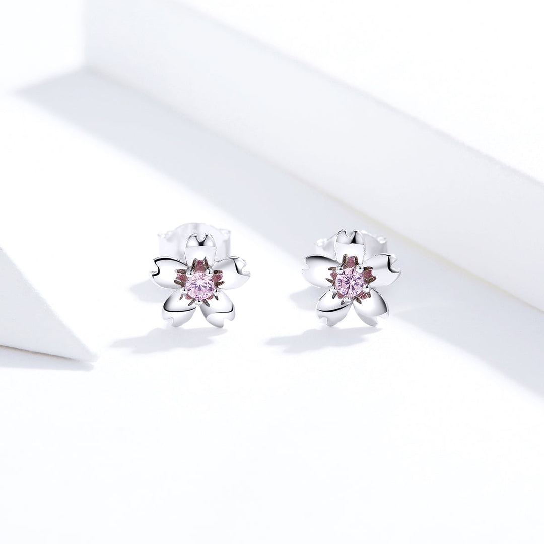 925 Sterling Silver Earrings with CZ in Pavé Setting