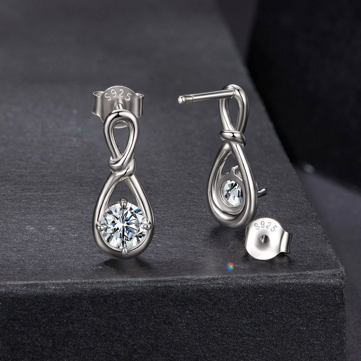 925 Sterling Silver 0.5 Carat Moissanite Earrings for Women