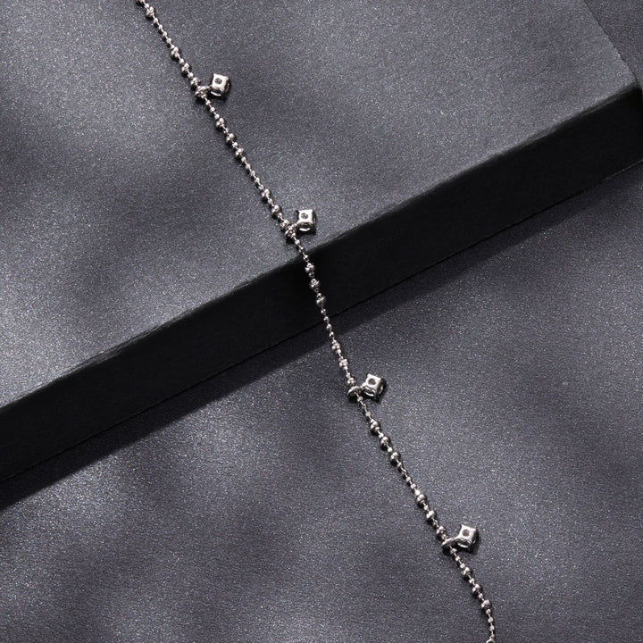 925 Sterling Silver &amp; Moissanite Bracelet for Women - 15+6cm, Plated White Gold