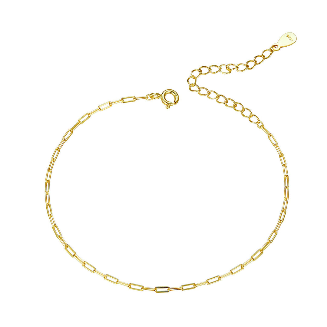 925 Sterling Silver &amp; Plated Platinum Bracelet - 17+5cm Length