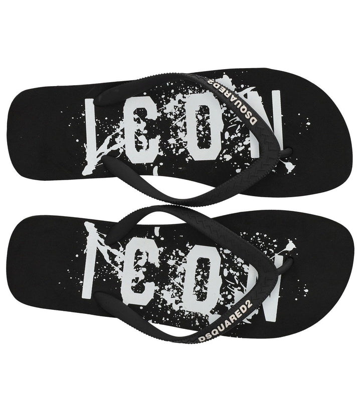 Dsquared2 Icon Splash Black Flip Flops