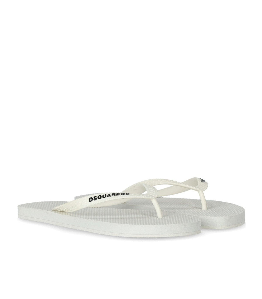 Dsquared2 White Flip Flops With Logo