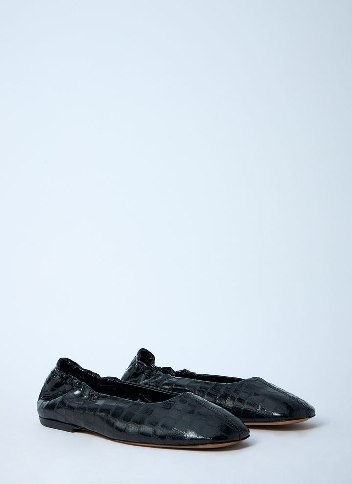 Dries Van Noten Women Croc-Embossed Ballerina Flats