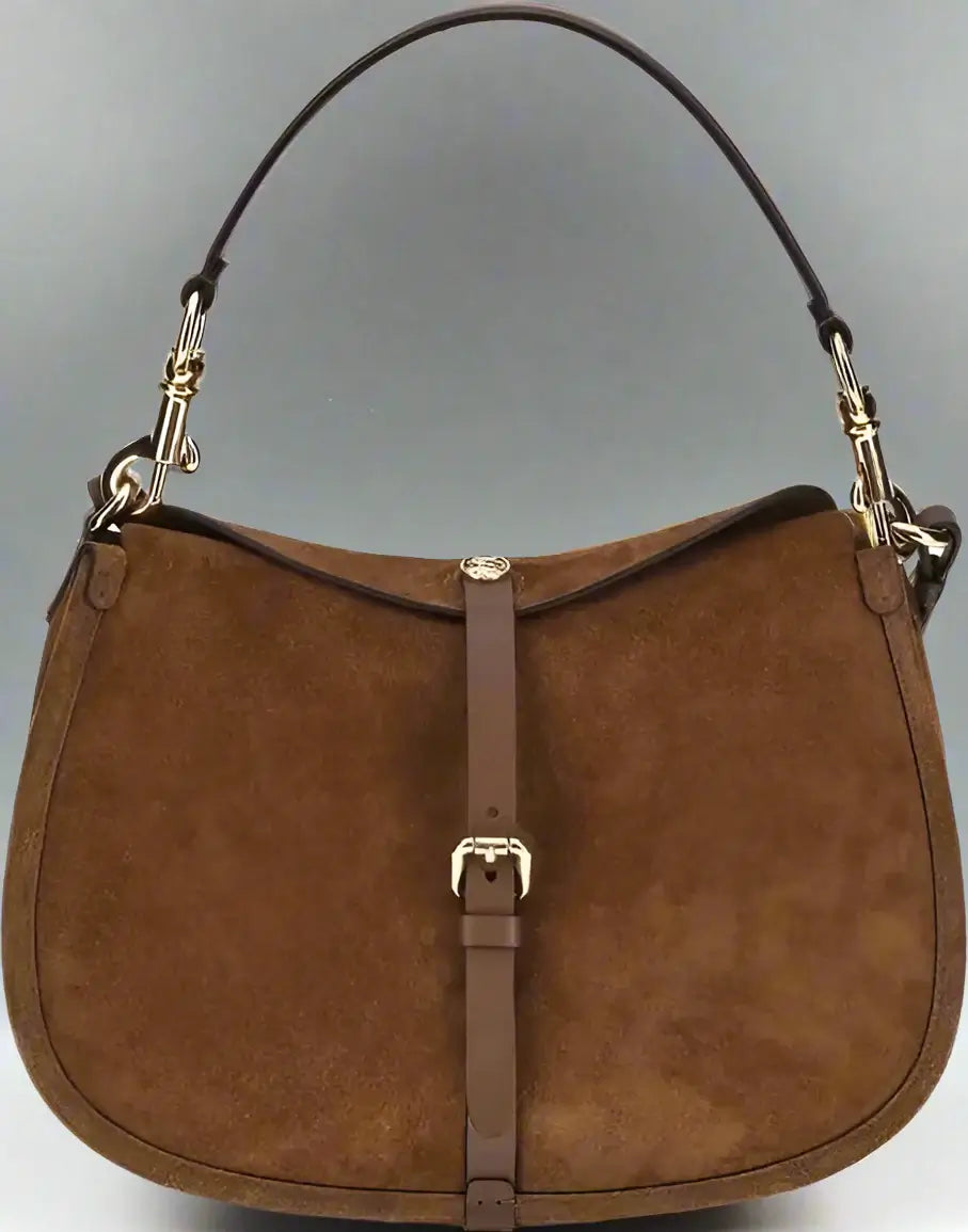 ETRO women's brown leather Suede Pony Shoulder Bag