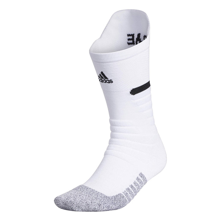 adidas Adizero Football Socks (1 Pair) Cushioned Crew for Men Women Kids Team Sports White/Black Medium
