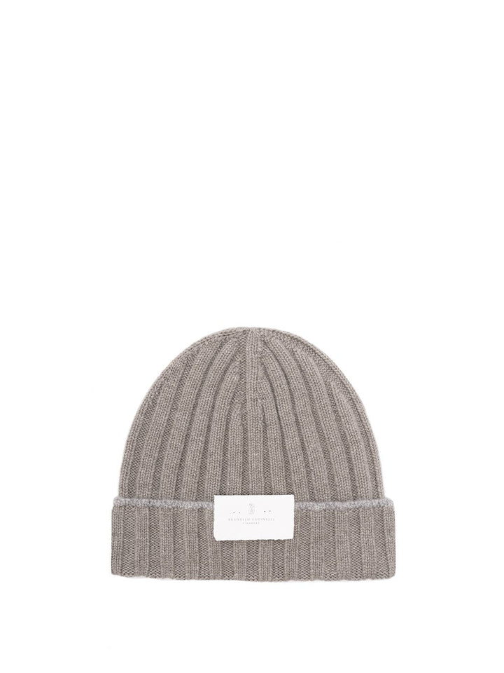 Brunello Cucinelli Men Cashmere Rib Knit Beanie