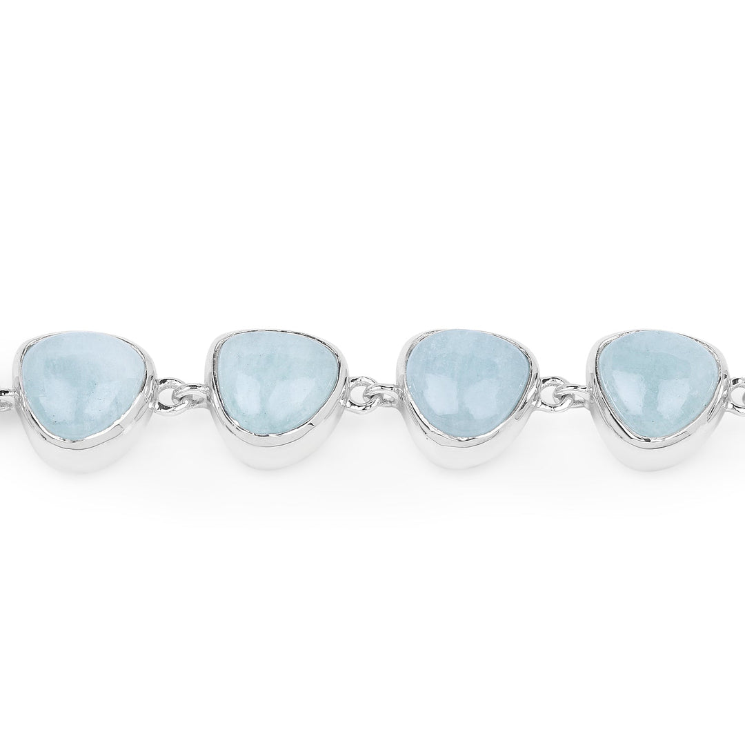 25.90 Carat Genuine Aquamarine .925 Sterling Silver Bracelet