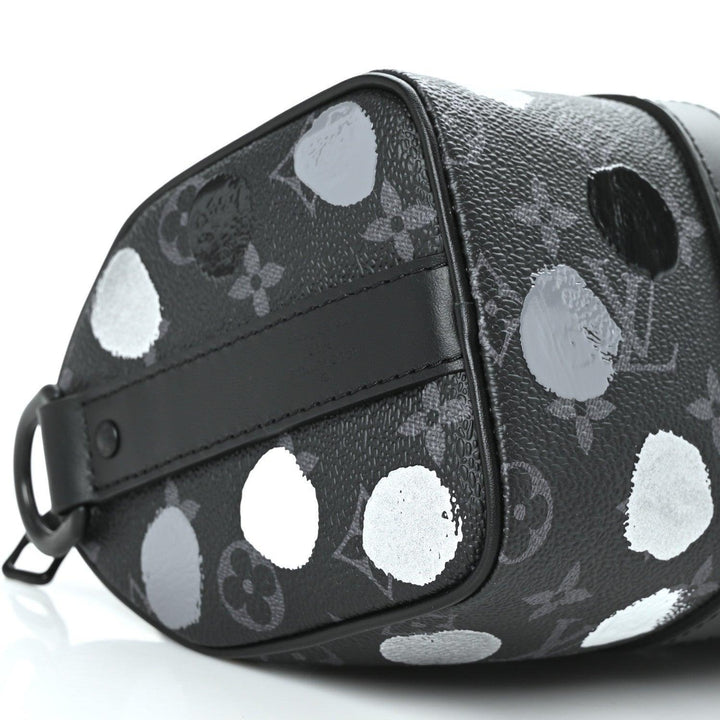 Louis Vuitton LV X YK Monogram Eclipse Keepall Bandouliere 25 Black Silver