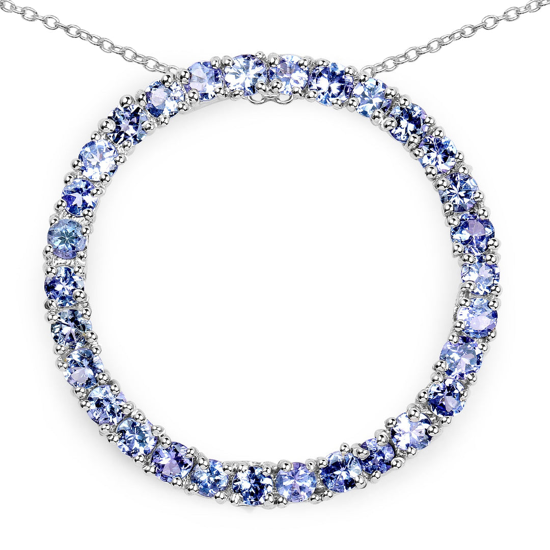 3.00 Carat Genuine Tanzanite .925 Sterling Silver Pendant