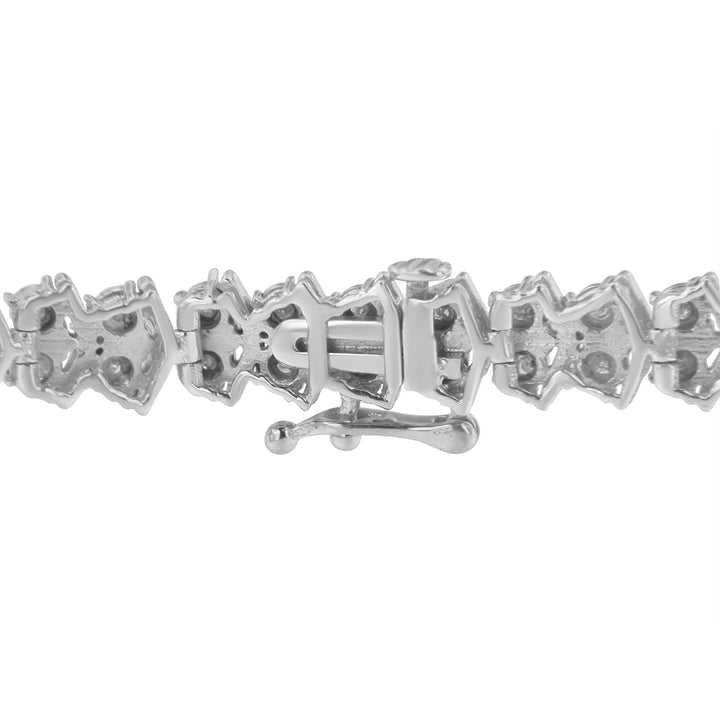 .925 Sterling Silver 1.0 cttw Diamond "Arrow" Shape Tennis Link Bracelet (I-J Color, I3 Clarity) -7.25"