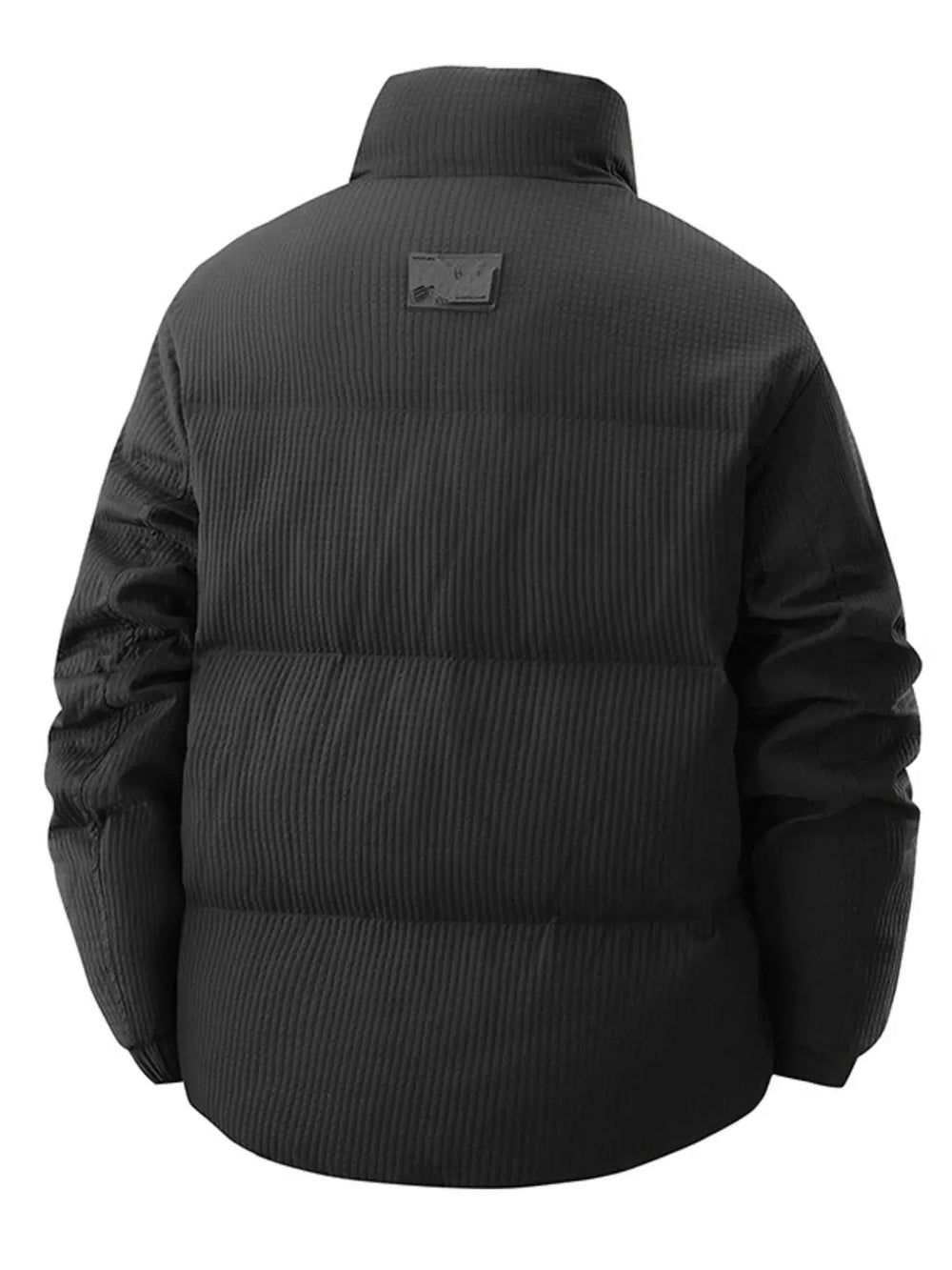 View details for Men's Plus Size Textured Puffer Jacket with Pockets Men's Plus Size Textured Puffer Jacket with Pockets