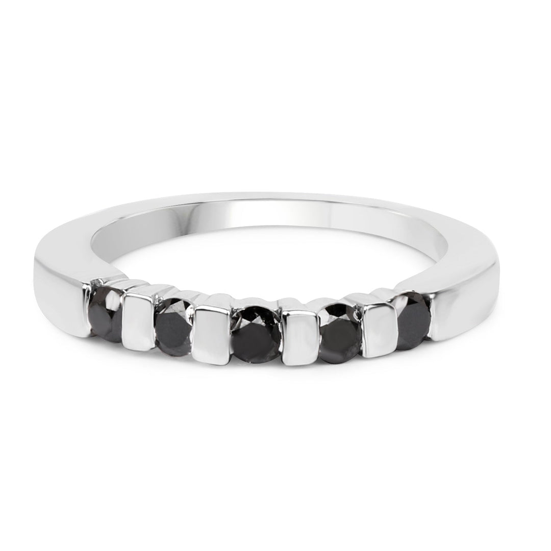 0.50 Carat Genuine Black Diamond .925 Sterling Silver Ring