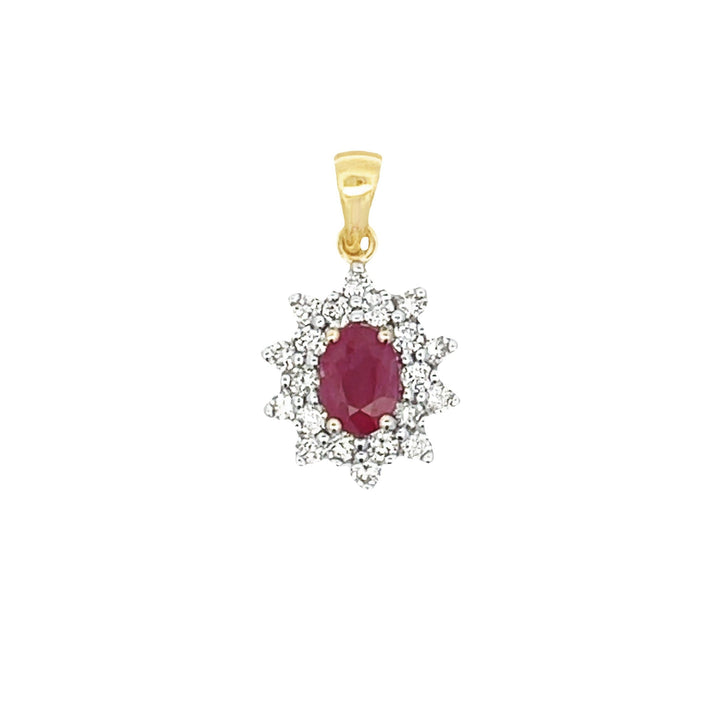1.65ct Ruby Diamond Fashion Pendants 14KT Yellow Gold