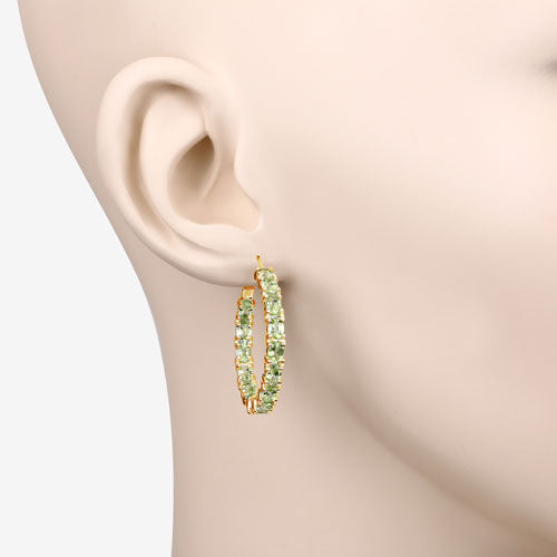 5.10 Carat Genuine Peridot .925 Sterling Silver Earrings