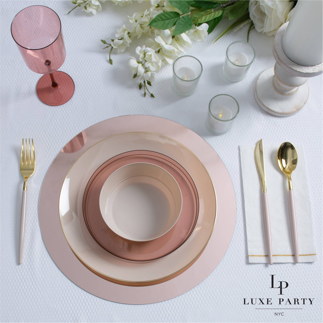 13" Rose Gold Round Light Weight Mirror Charger Plate | 1 Ch