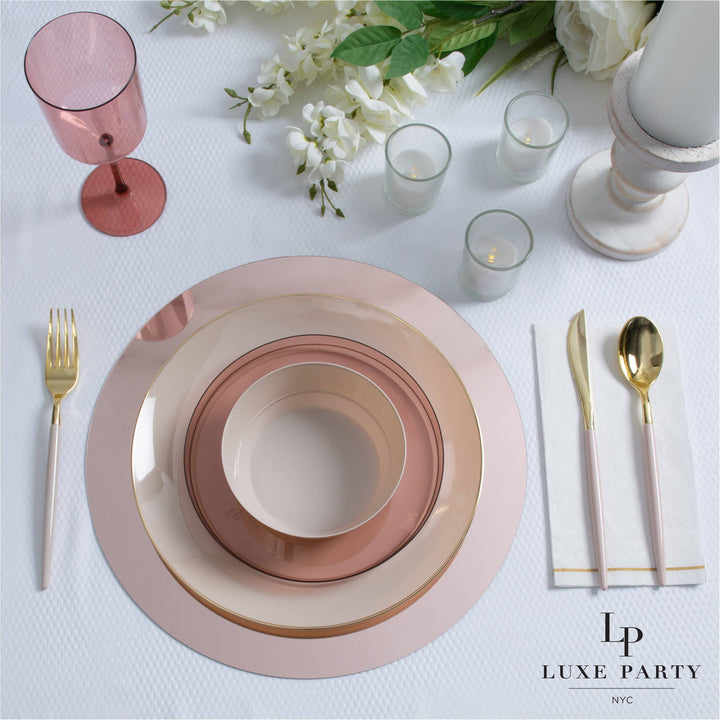 13" Rose Gold Round Light Weight Mirror Charger Plate | 1 Ch