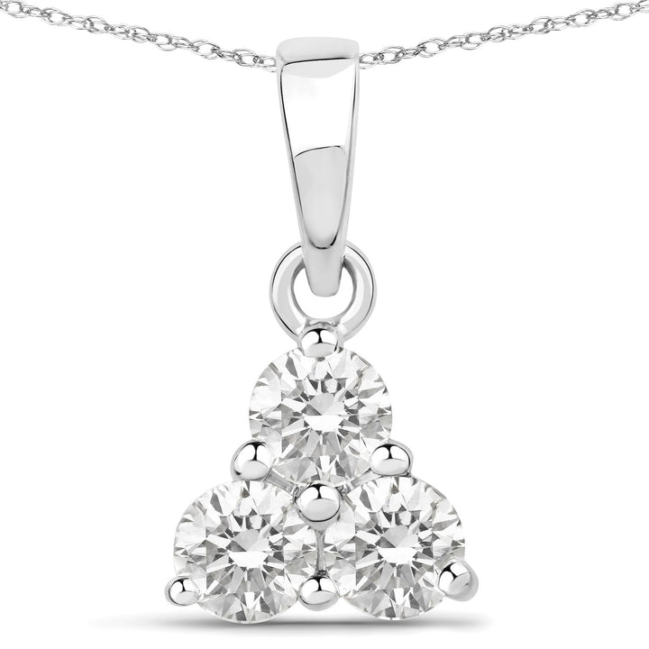 0.51 Carat Genuine Lab Grown Diamond 14K White Gold Pendant
