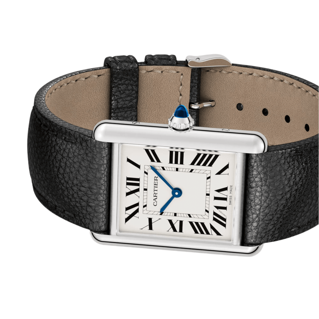 Cartier Tank Must de Cartier Watch, Large Model, Steel, Leather