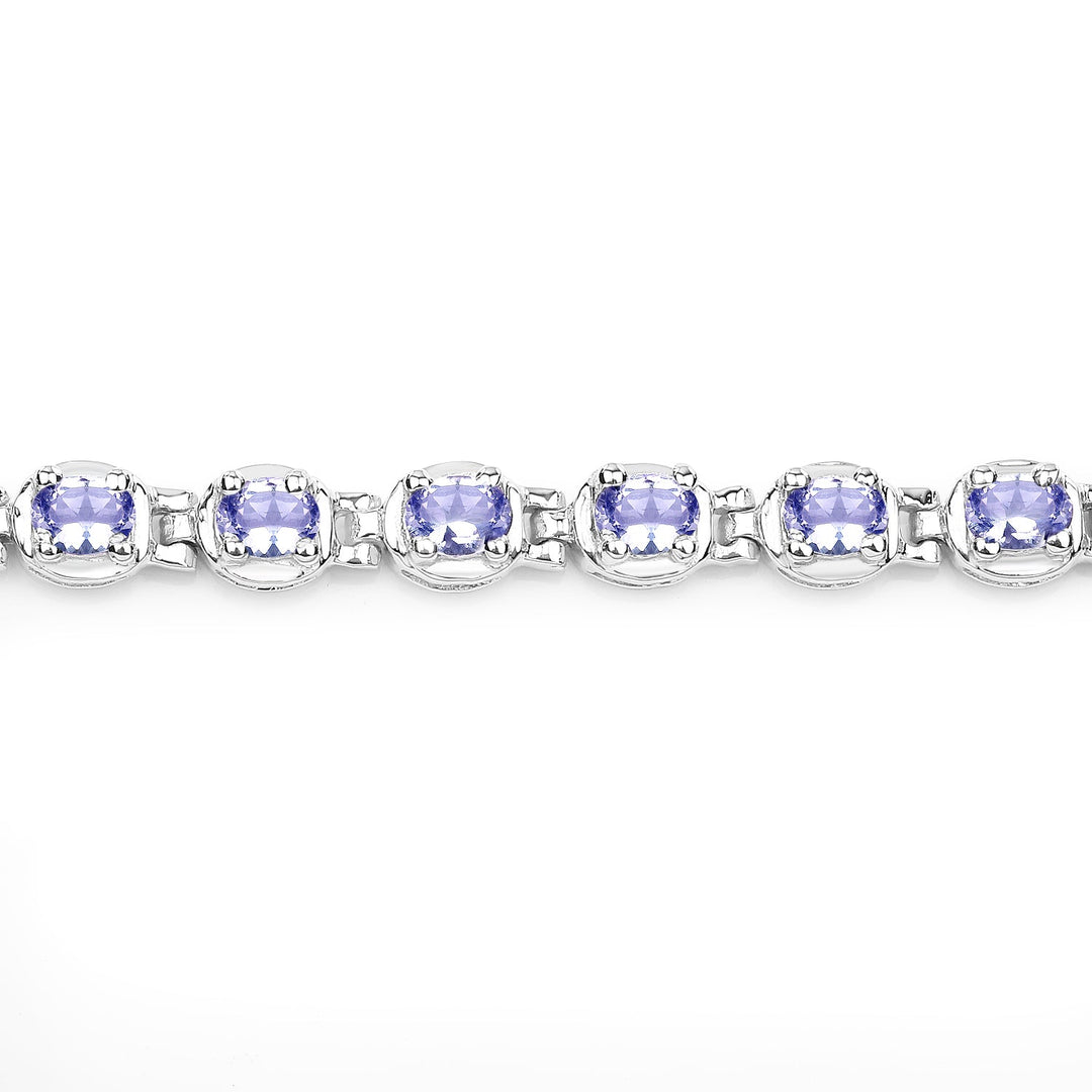 4.59 Carat Genuine Tanzanite .925 Sterling Silver Bracelet