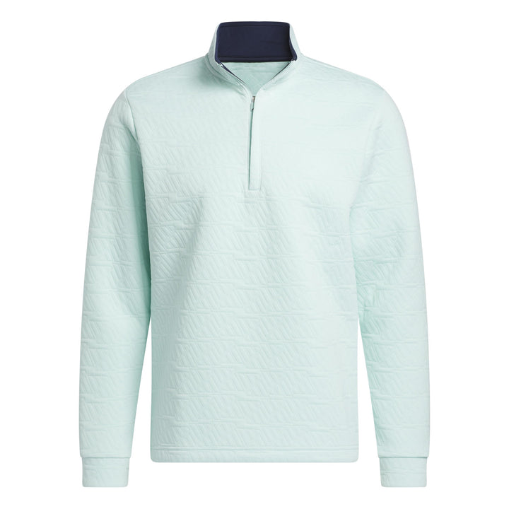 adidas Mens DWR Quarter Zip Pullover Semi Flash Aqua Small