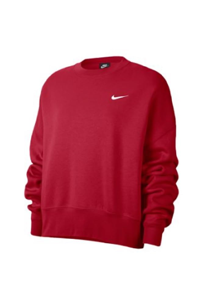 Nike Womens Team Fleece Sweatshirt Crew | Roomy &amp; Loose Fit Relaxed Style (XX-Large Crimson)