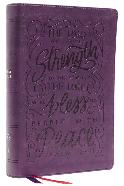 Nkjv, Giant Print Center-Column Reference Bible, Verse Art Cover Collection, Leathersoft, Purple, Thumb Indexed, Red Letter, Comfort Print: Holy Bible - Imitation Leather