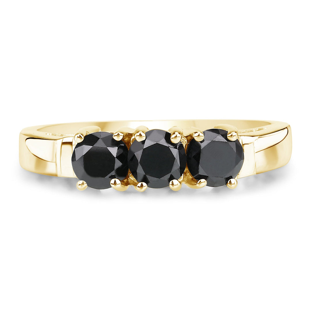 0.99 Carat Genuine Black Diamond .925 Sterling Silver Ring