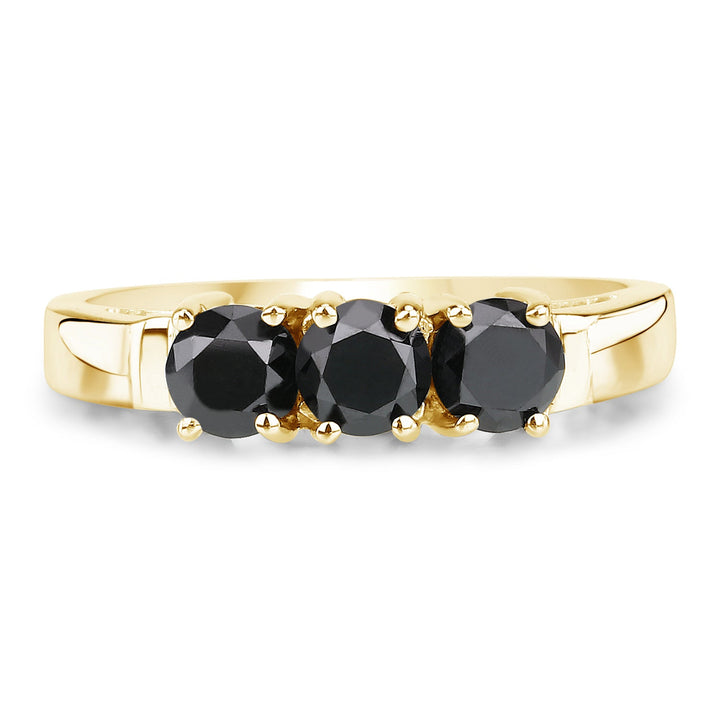 0.99 Carat Genuine Black Diamond .925 Sterling Silver Ring