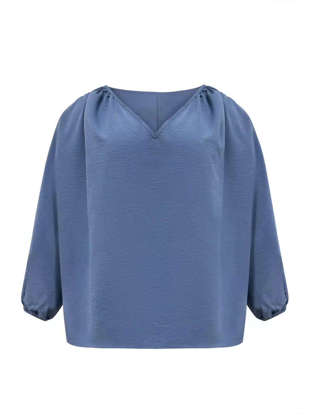 Plus Size V-Neck Long Sleeve Blouse