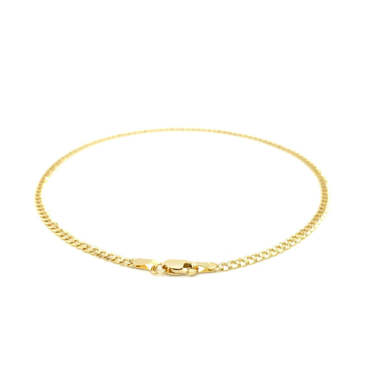 2.5mm 14k Yellow Gold Curb Link Anklet