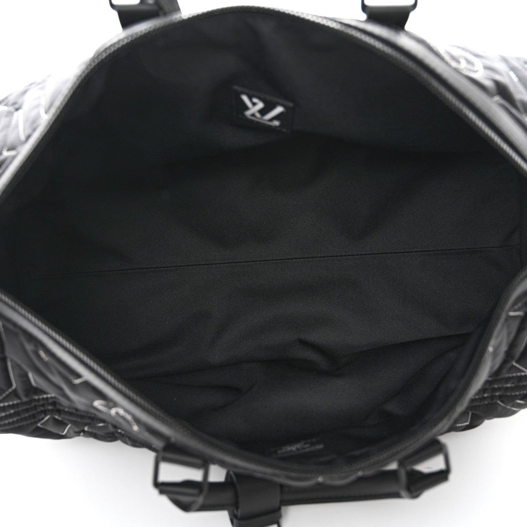 Louis Vuitton Nylon Embroidered Keepall Bandouliere 50 Black
