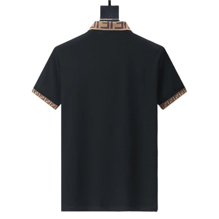 Fendi Black T-shirt with Collar