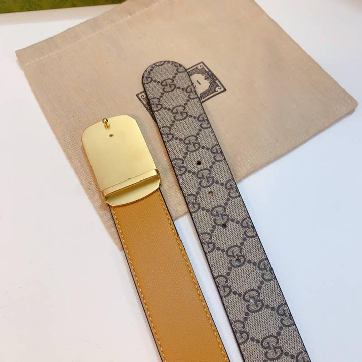 GUCCI Embellished coated-canvas and leather belt &