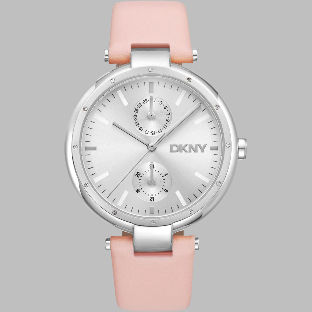 DKNY women's silver dial ping band chronograph Watches